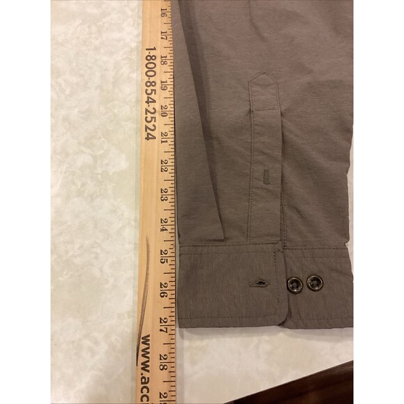 Swiss Tech Shirt Mens 2XL Brown Button Hiking Chest Pocket Techwear Atheisure - Picture 11 of 11